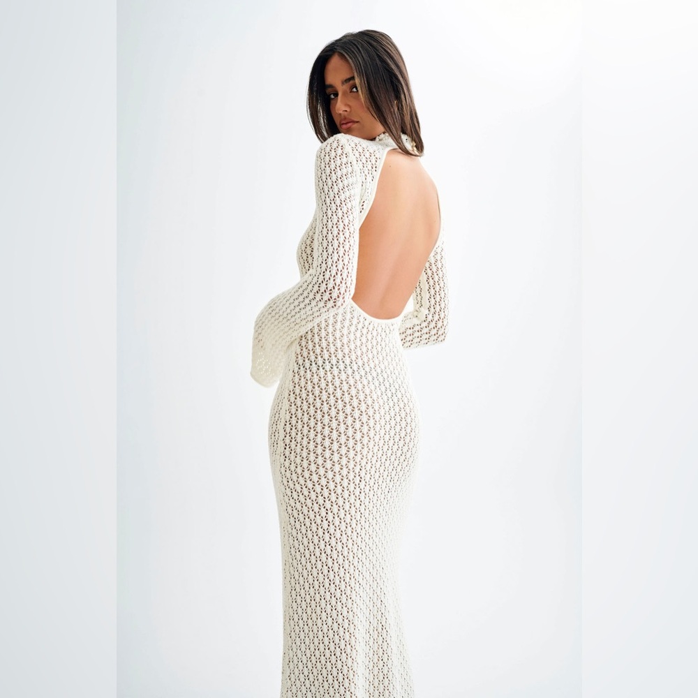 Meshki White Backless Dress